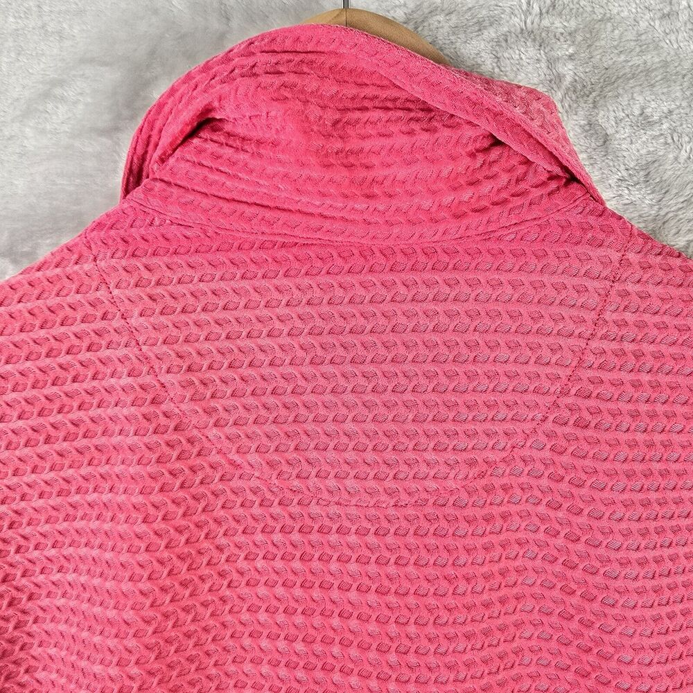 Tiger Woods Textured Polo Shirt Mens Large Pink Golf Short Sleeve Metal Logo - Picture 14 of 15